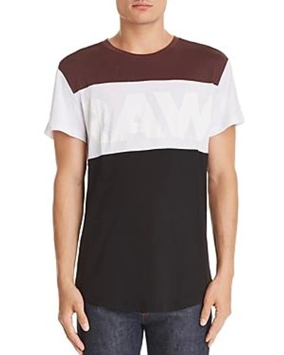 Shop G-star Raw Starkon Art Color-block Logo Graphic Tee In Dark Fig