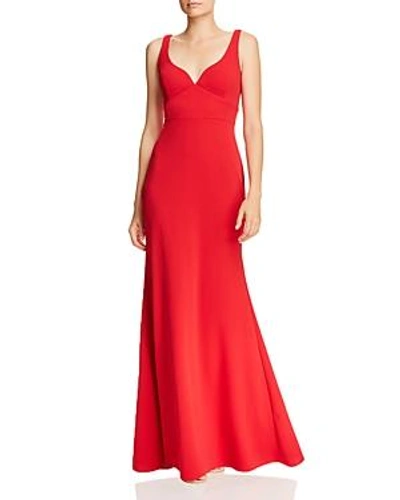 Shop Aqua Scuba Crepe Gown - 100% Exclusive In Red