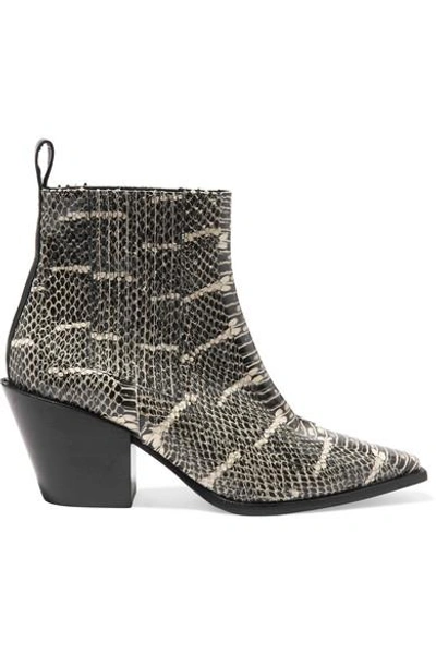 Shop Aeyde Kate Snake-effect Leather Ankle Boot In Snake Print