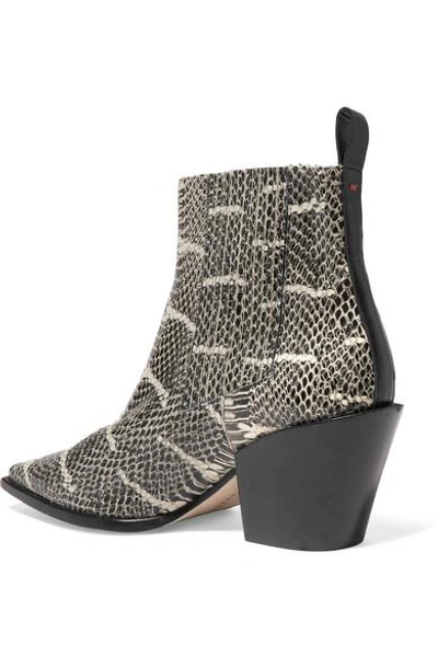 Shop Aeyde Kate Snake-effect Leather Ankle Boot In Snake Print