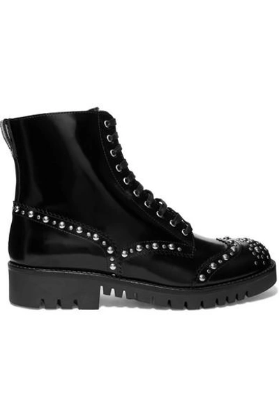 Shop Mcq By Alexander Mcqueen Bess Studded Leather Ankle Boots
