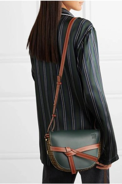 Loewe Gate Small Leather And Tweed Shoulder Bag In Multicoloured ModeSens