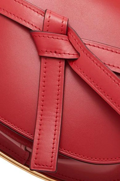 Shop Loewe Gate Small Embellished Leather Shoulder Bag In Red