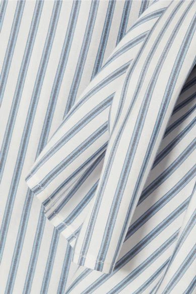 Shop Loewe Asymmetric Striped Silk Shirt In Blue