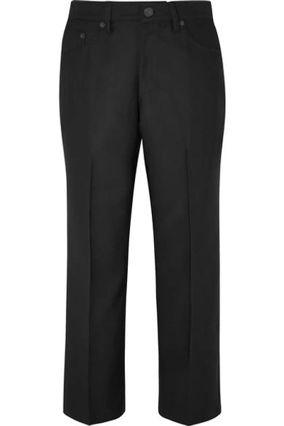 Shop Marc Jacobs Cropped Twill Straight-leg Pants In Black