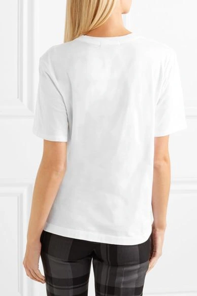 Shop Markus Lupfer Alex Sequined Cotton-jersey T-shirt In White