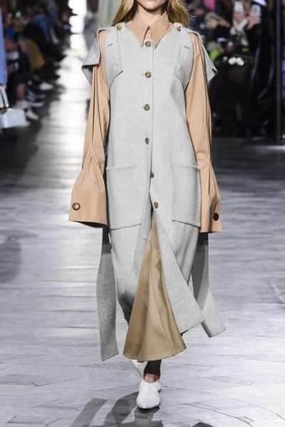 Shop Rejina Pyo Simone Button-detailed Wool-blend Felt Coat In Gray