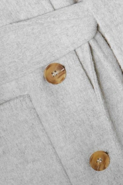 Shop Rejina Pyo Simone Button-detailed Wool-blend Felt Coat In Gray