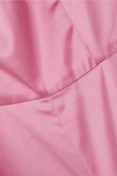 Shop Staud Donna Stretch-satin Jumpsuit In Baby Pink