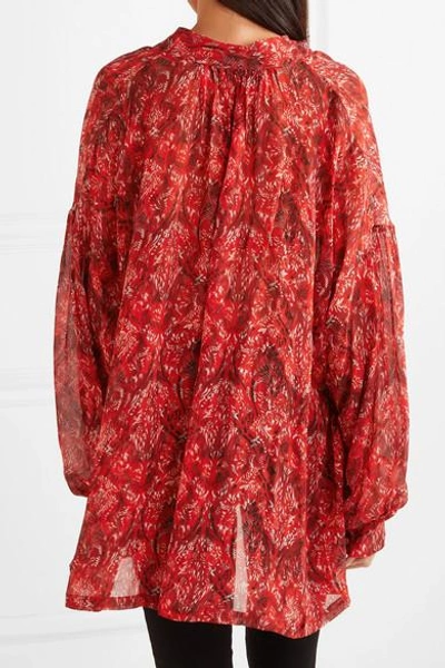 Shop Iro Vagabond Printed Chiffon Blouse In Red