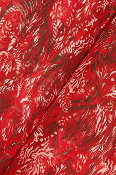 Shop Iro Vagabond Printed Chiffon Blouse In Red