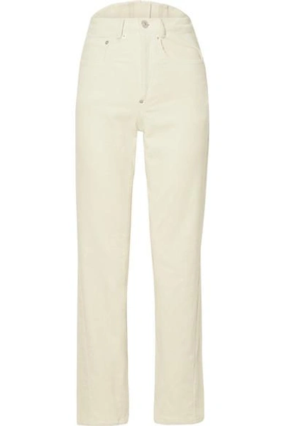 Shop Pushbutton Cotton-blend Corduroy Straight-leg Pants In White