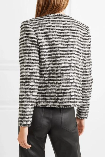 Shop Iro Emotion Cropped Wool-blend Bouclé Jacket In Black