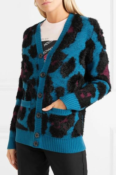 Shop Marc Jacobs Jacquard-knit Cardigan In Blue