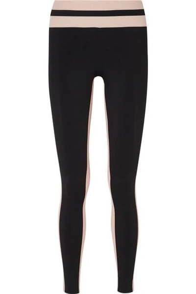 Shop Vaara Flo Tuxedo Striped Stretch-jersey Leggings In Black