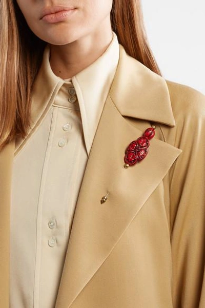 Shop Gucci Gold-plated Resin Brooch