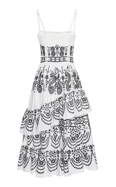 Shop Marissa Webb Adriana Embroidered Dress In Black/white