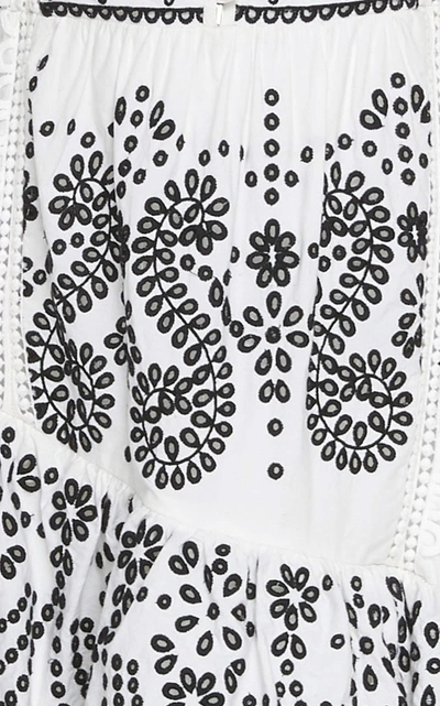 Shop Marissa Webb Adriana Embroidered Dress In Black/white