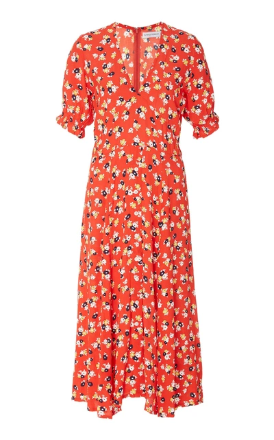 Faithfull Ari Floral Midi Dress In Red ModeSens