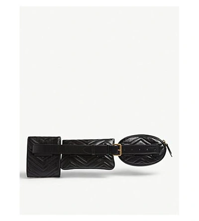 Shop Gucci Gg Marmont Matelassé Leather Multi Belt Bag In Black