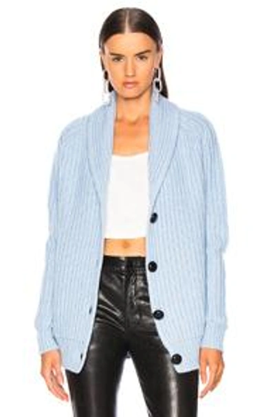 Shop Stella Mccartney Shawl Collar Cardigan In Light Sky Blue