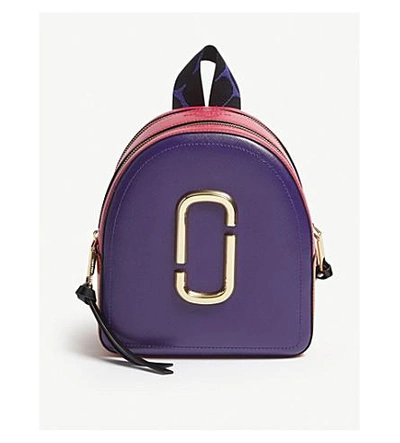 Shop Marc Jacobs Pack Shot Leather Backpack In Violet Multi