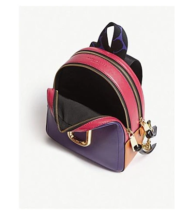 Shop Marc Jacobs Pack Shot Leather Backpack In Violet Multi