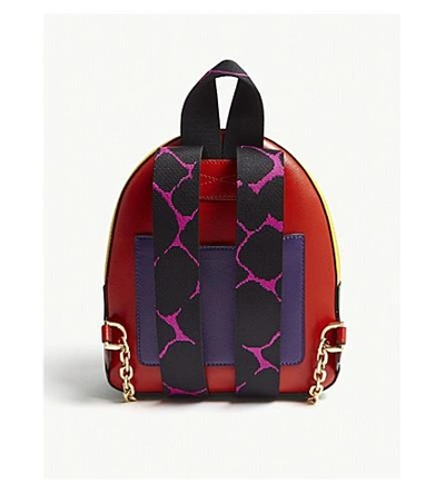 Shop Marc Jacobs Pack Shot Leather Backpack In Magenta Multi