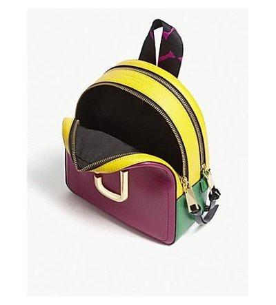 Shop Marc Jacobs Pack Shot Leather Backpack In Magenta Multi