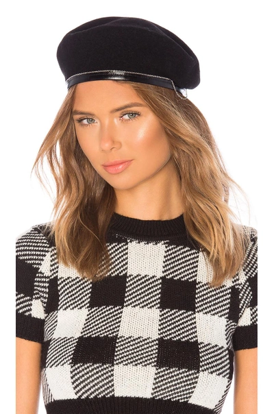 Shop Don Paris Chained Beret In Black