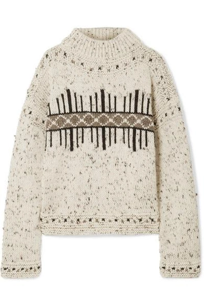 Shop Isabel Marant Elwyn Wool-blend Sweater In Ecru