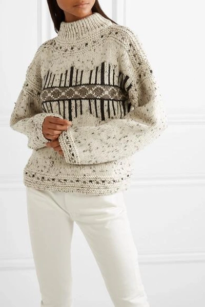 Shop Isabel Marant Elwyn Wool-blend Sweater In Ecru