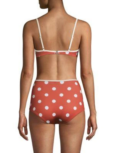 Shop Solid & Striped The Brigitte Polka Dot Bikini Top In Riad Cream
