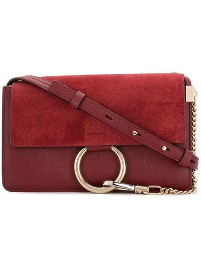 Shop Chloé Faye Small Shoulder Bag In Red