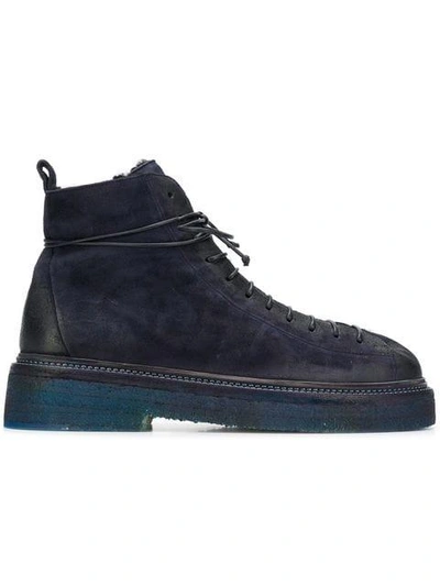 Shop Marsèll Lace Up Ankle Boots - Blue