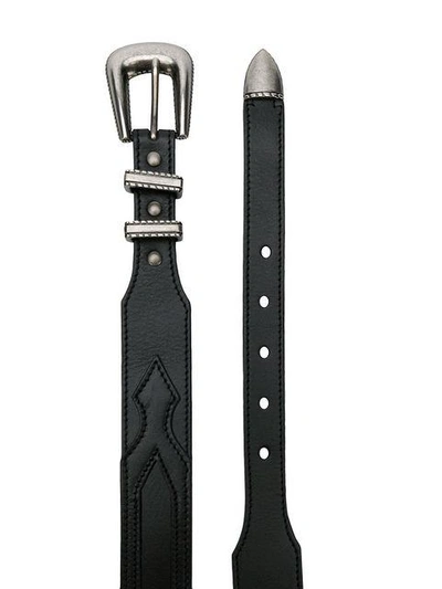 Shop Saint Laurent Classic Buckle Belt In Black