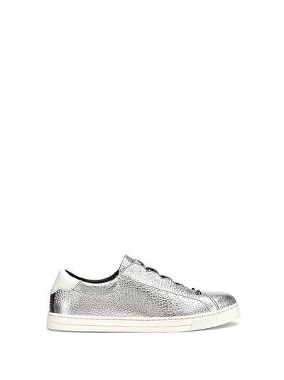 Shop Fendi Slip On In Silver Calf Leather In Argento Bianco