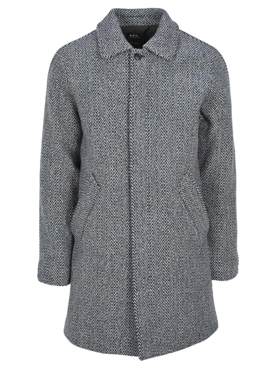 Shop A.p.c. Coat Ivan In Navy