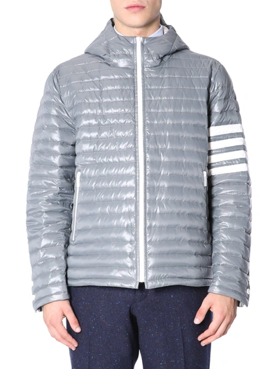 Shop Thom Browne Hooded Down Jacket In Grigio