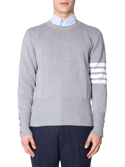 Shop Thom Browne Round Collar Sweater In Grigio