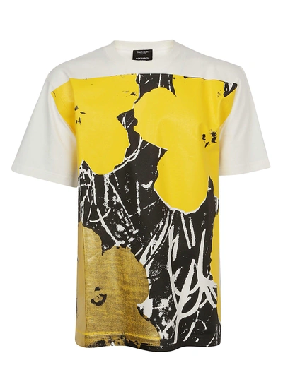 Shop Calvin Klein 205w39nyc T-shirt In White Yellow Gold