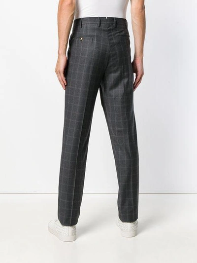 Shop Pt01 Checked Straight Trousers In Grey