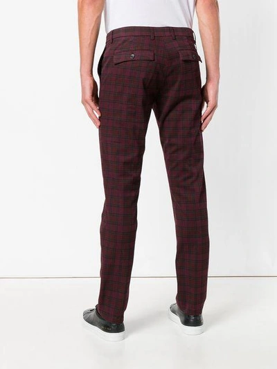 Shop Department 5 Checked Slim-fit Trousers In Red