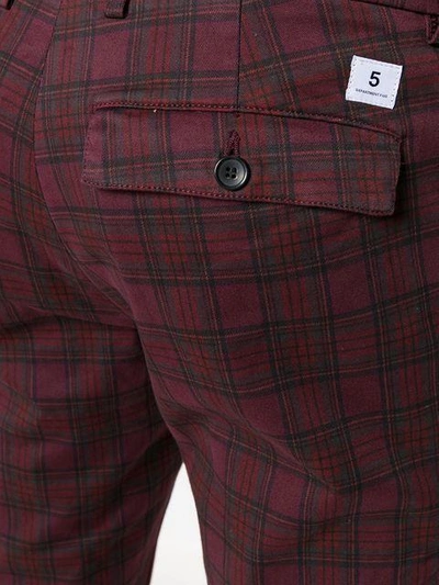 Shop Department 5 Checked Slim-fit Trousers In Red