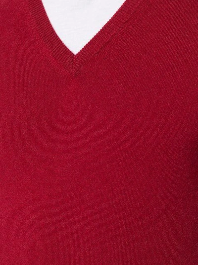 Shop Ballantyne V-neck Jumper In Red