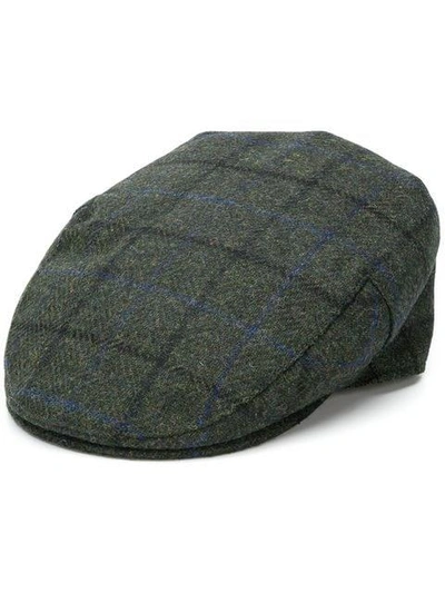 Shop Barbour Checked Flat Cap In Green