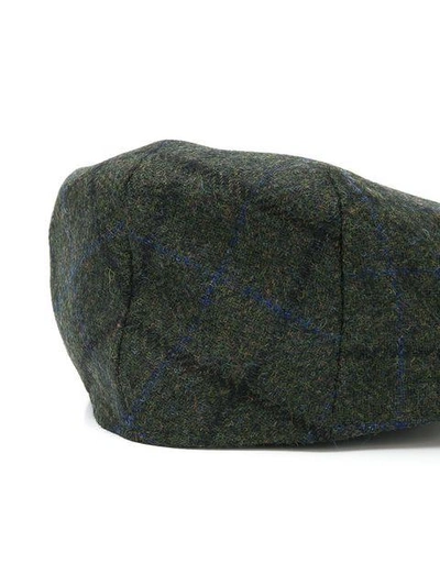 Shop Barbour Checked Flat Cap In Green