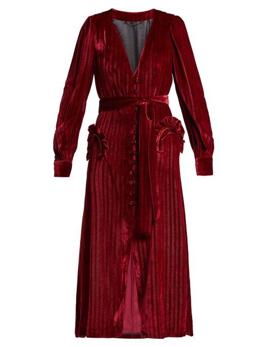 BlazÉ Milano ÉToile Ballroom Zigzag Silk-Blend Velvet Dress In Red ...