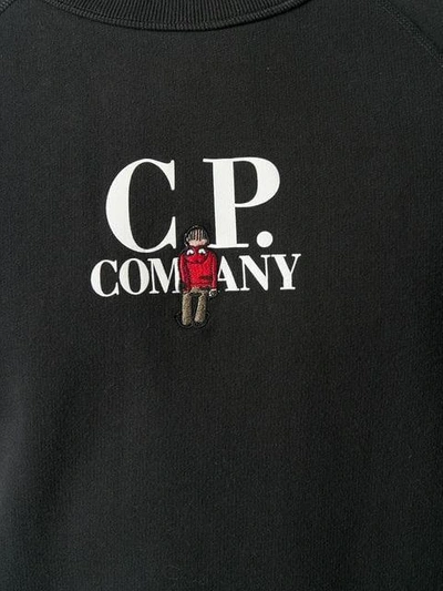Shop C.p. Company Cp Company Logo Print Sweater - Black