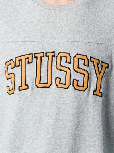 Shop Stussy Kent Football Longsleeved T-shirt In Grey